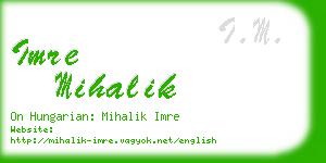 imre mihalik business card